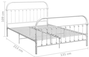 Estrutura de cama 120x200 cm metal branco