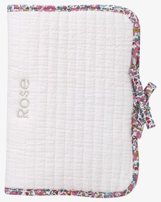 Capa para boletim de saúde em gaze de algodão e Liberty ENVIE DE FRAISE personalizável rosa-pálido