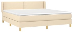 Cama com molas/colchão 160x200 cm tecido cor creme