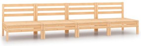 Sofás de centro para jardim 4 pcs madeira de pinho maciça