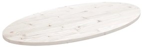vidaXL Tampo de mesa oval 90x45x2,5 cm madeira de pinho maciça branco