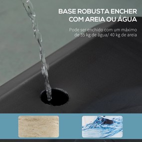 Cesto de Basquetebol para Exterior com Altura Ajustável 258x314 cm com Rodas Base Recaregável Preto e Vermelho