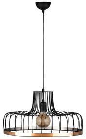Chandelier Fellini – Preto e Cobre – Diâmetro 53 cm, Altura 124 cm