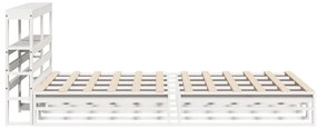 Cama sem colchão 140x200 cm madeira de pinho maciça branco
