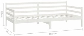 Sofá-cama com colchão 90x200 cm pinho maciço branco