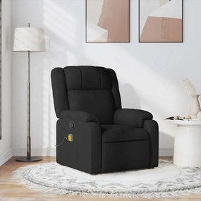 Poltrona de massagens reclinável tecido preto