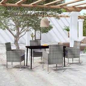 vidaXL 5 pcs conjunto de jantar para jardim antracite