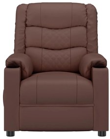 Poltrona de massagens elétrica couro artificial castanho