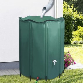 vidaXL Depósito para água da chuva dobrável com torneira 1000 L
