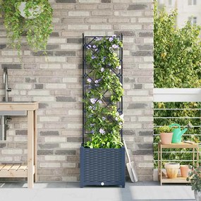 vidaXL Jardineira com Treliça Cinza 40x40x143 cm