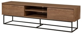 Conjunto de Mobiliário de Sala de Estar Laxus – Nogueira/Preto – Tv Un