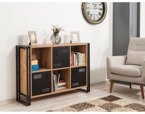 Estante Cosmo – Pinho Atlântico Preto – 126x89x35 cm