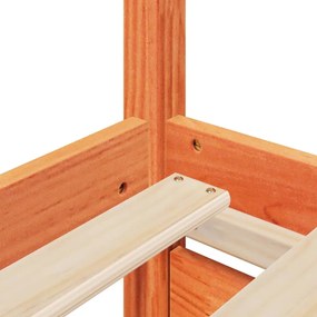 Cama sem colchão 135x190 cm madeira pinho maciça castanho-mel
