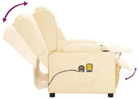 Poltrona de massagens elétrica couro artificial cor creme