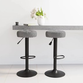 332996 vidaXL Bancos de bar 2 pcs veludo cinzento-escuro