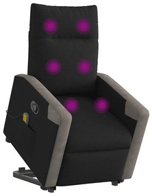 Poltrona de massagens reclinável elevatória tecido preto