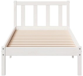 Cama extra longa sem colchão 80x220 cm pinho maciço branco