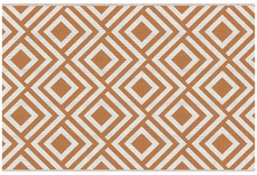 Outsunny Tapete de Exterior 182x274cm Tapete Reversível de Plástico Impermeável para para Varanda Pátio Campismo Praia Marrom e Branco
