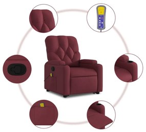 Poltrona de massagens reclin. elevatória tecido vermelho tinto