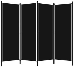 Divisória de quarto com 4 painéis 200x180 cm preto