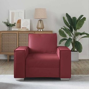 Cadeira Sofa vidaXL Vermelha Vinho 59 cm em Couro Sintético