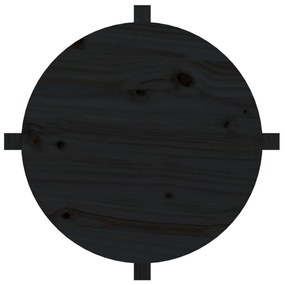 Mesa de centro Ø 62,5x45 cm madeira de pinho maciça preto