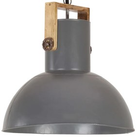 vidaXL Candeeiro teto industrial redondo 25W 52 cm E27 mangueira cinza