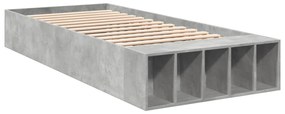 Estrutura de cama 90x190 cm derivados de madeira cinza cimento