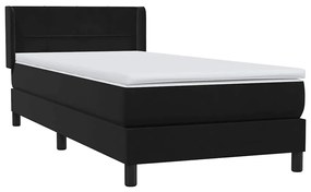 Cama com molas/colchão 80x220 cm veludo preto