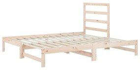 Estrutura sofá-cama de puxar 2x(90x190) cm pinho maciço