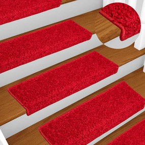 Tapetes de escadas 20 pcs 65x21x4 cm vermelho