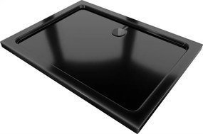 Mexen Flat base de duche retangular slim 90 x 80 cm, preta, sifão preto - 40708090B