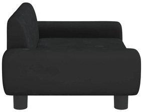 Sofá infantil 70x45x33 cm veludo preto