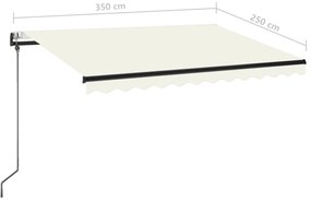 Toldo retrátil automático 350x250 cm creme