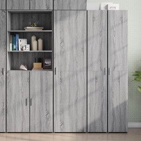 vidaXL Armário alto 50x42,5x185 cm derivados de madeira cinza sonoma