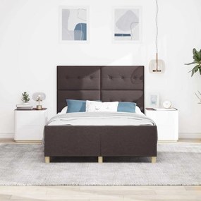 Estrutura de Cama vidaXL Castanho 140x200 cm Tecido