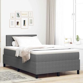 vidaXL Cama Box Spring com Colchão Cinza 120x200 cm Tecido de Veludo Cotelê