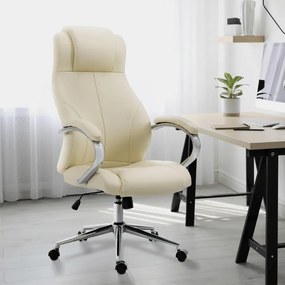 Cadeira de Escritório Salford Genuine Leather Creme