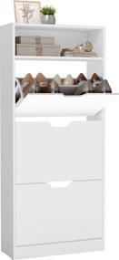 Sapateira com 3 portas, 24 x 60 x 139 cm, branco