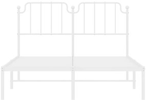 Estrutura de cama com cabeceira 140x190 cm metal branco