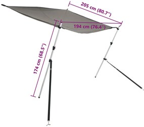 Conj. extensão de toldo em T 174x205x (115-194) cm antracite
