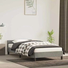 Estrutura de cama sem colchão 90x190 cm veludo cinzento-claro
