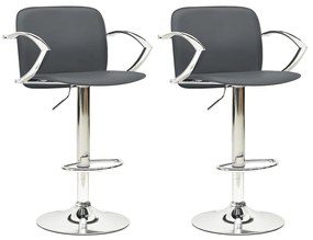 vidaXL Bancos de bar 2 pcs couro artificial cinzento