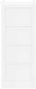 Porta Deslizante vidaXL com Conjunto de Ferragens Branca 83x202 cm de