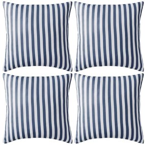 vidaXL Almofadas para exterior 4 pcs 45x45 cm riscas azul-marinho