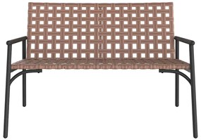Banco de Jardim vidaXL Preto 113x79x75 cm Polirattan