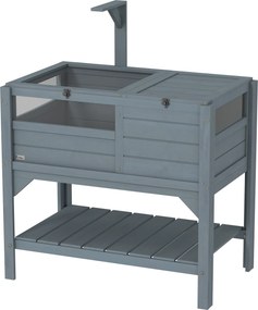 Recinto para tartarugas com pés e prateleira de arrumação em madeira de abeto - 103 x 84 x 51 cm