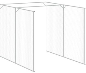 Casota cães c/ parque 165x455x181 cm aço galvaniz. cinza-claro