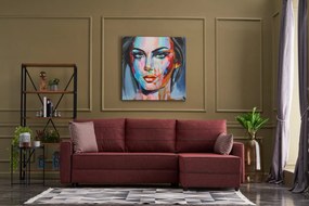 Sofá-Cama de Canto Ece – Vermelho Claret – 242x88x90 cm
