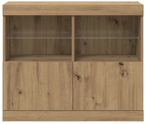 Buffet com Luzes LED Carvalho Artesanal 81x37x67 cm